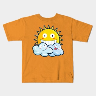 Kawaii Sun and clouds Kids T-Shirt